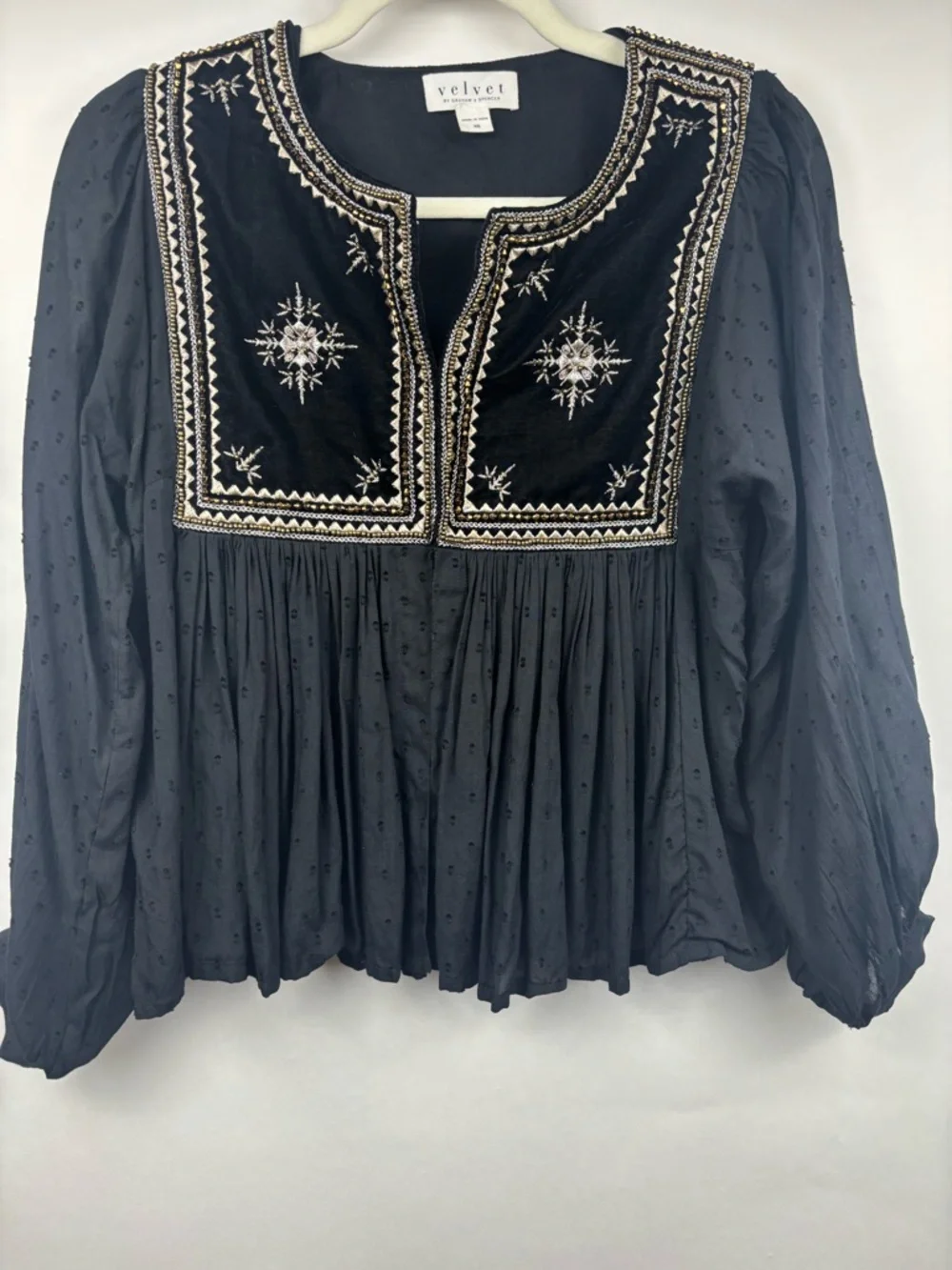 Velvet by Graham & Spencer details embroidered